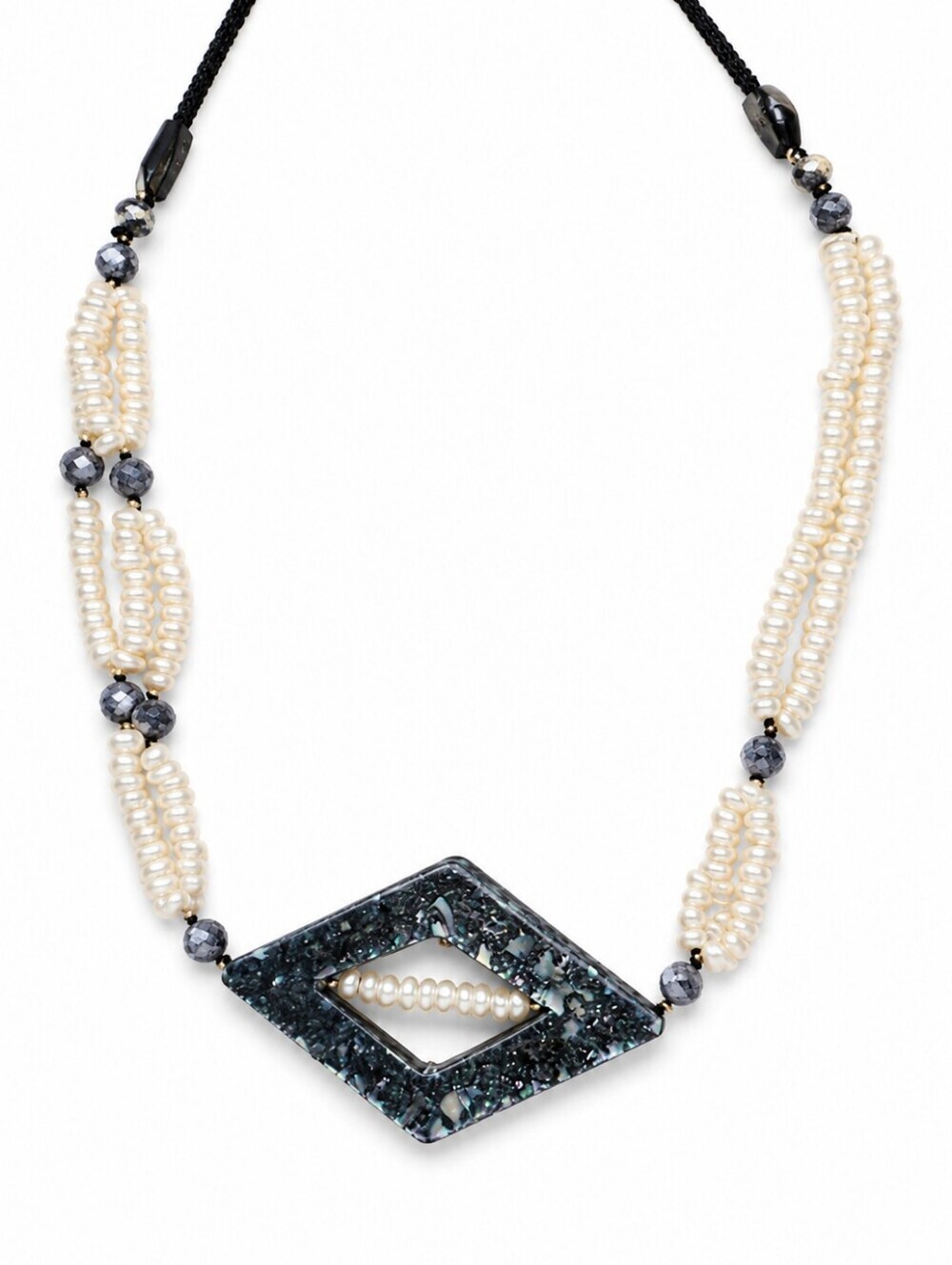 Abalone‎ and freshwater pearl necklace NWOT
